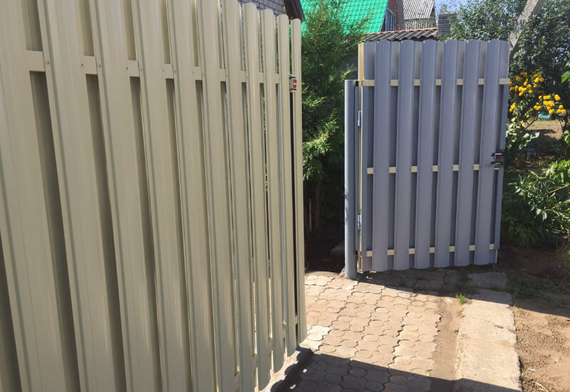 Забор из штакетника цвет RAL1014 бежевый сторона А и Б в Талдыкоргане фото 3